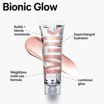 Milk Makeup Bionic Glow Liquid Illuminator, Reality (Luminous Bronze) - 0.91 fl oz - Delivers Hydrating, Natural Glow for Face & Body - Blendable & Buildable - Weightless - Vegan, Cruelty Free
