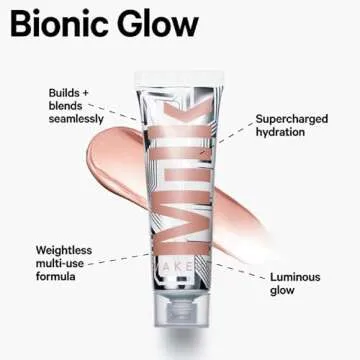 Milk Makeup Bionic Glow Liquid Illuminator, Reality (Luminous Bronze) - 0.91 fl oz - Delivers Hydrating, Natural Glow for Face & Body - Blendable & Buildable - Weightless - Vegan, Cruelty Free