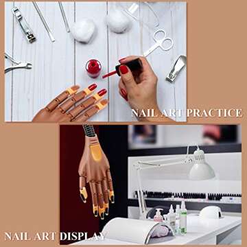 Blulu 400 Pieces Replacement Refill Nail Tips False Nail Tips for Flexible Nail Training Hand Practice Fake Nail Hand Nail Display Manicure Supply DIY Nail Practice (Brown)