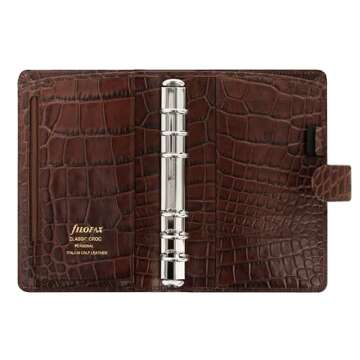 Filofax Personal Classic Croc Organiser for Luxe Organization