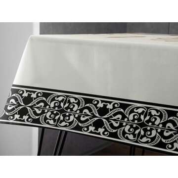 OLEEK ramadan table cloth (87x51in)- Ramadan decorations for home 2025 - Ramadan table decor - Ramadan gifts - Ramadan decor - Ramadan decorations for table - Ramadan table cover زينة رمضان كريم ديكور