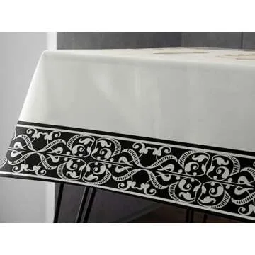 OLEEK ramadan table cloth (87x51in)- Ramadan decorations for home 2025 - Ramadan table decor - Ramadan gifts - Ramadan decor - Ramadan decorations for table - Ramadan table cover زينة رمضان كريم ديكور