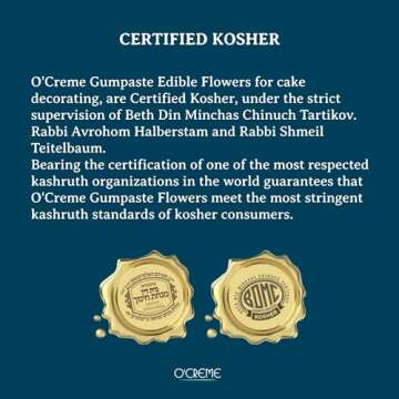 O'Creme Edible Gumpaste Peony Flower Set for Cakes