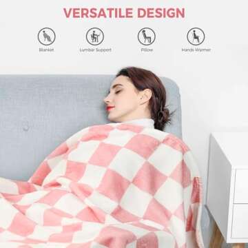 NOWWISH Travel Blanket - 2 in 1 Airplane Blanket Pillow