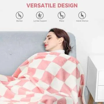 NOWWISH Travel Blanket - 2 in 1 Airplane Blanket Pillow