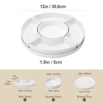 MALACASA Divided Serving Dishes - Elegant Porcelain Serving Tray for All Occasions