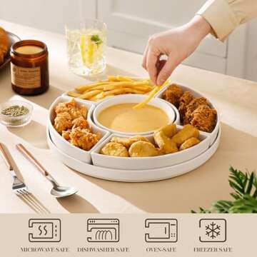 MALACASA Porcelain Divided Serving Dishes for Parties