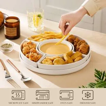 MALACASA Porcelain Divided Serving Dishes for Parties