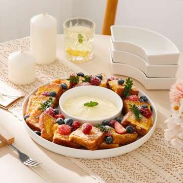 MALACASA Porcelain Divided Serving Dishes for Parties