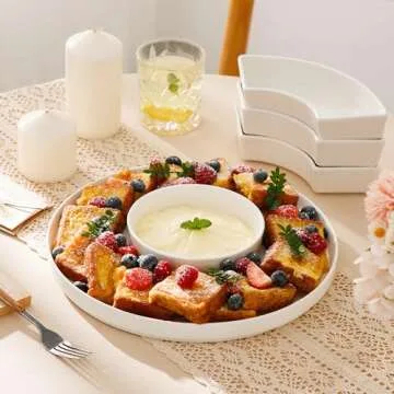 MALACASA Porcelain Divided Serving Dishes for Parties