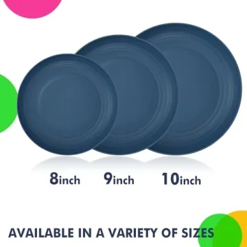 Homienly Eco-Friendly Dinner Plates Set - 9 Inch & Microwave Safe