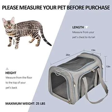 Henkelion Large Dog Cat Carrier Lightweight Stylish