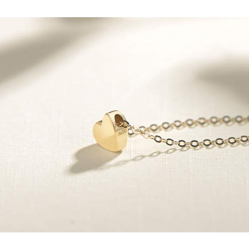 Dainty 14K Gold Heart Necklace for Women - Minimalist Gift