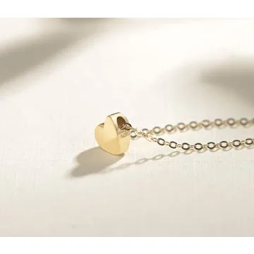 Dainty 14K Gold Heart Necklace for Women - Minimalist Gift