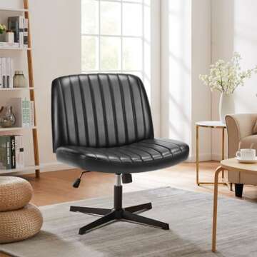 Sweetcrispy Criss Cross Armless Desk Chair Black