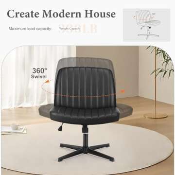 Sweetcrispy Criss Cross Armless Desk Chair Black
