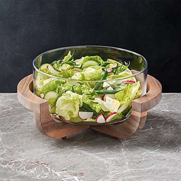Large Glass Salad Bowl - Elegant & Functional Serving Dish