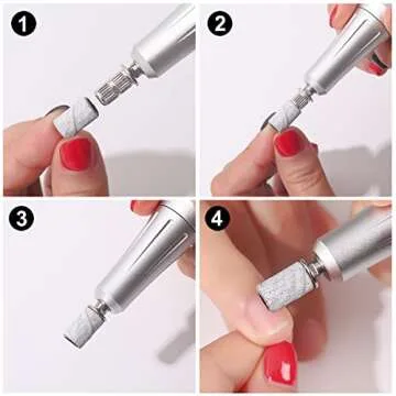 100pcs Sanding Bands for Acrylic Nails Efile Nail Sanding Bands Bits Fine Grit Manicure Sanding Pieces Replacement with Mandrel Drill Bit - #240 Grit