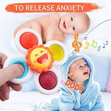LZZAPJ Sensory Toys for Toddlers 1-3, Suction Cup Spinning Top Toy, Baby Gifts Idea for Boy Girl Toddler