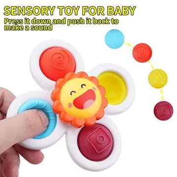 LZZAPJ Sensory Toys for Toddlers 1-3, Suction Cup Spinning Top Toy, Baby Gifts Idea for Boy Girl Toddler