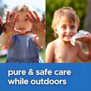 100% Water Baby Wipes Unscented - Chemical Free and Hypoallergenic - Ultra-Soft Cotton for Sensitive Skin - Individually Wrapped and Travel Size - Newborn Essentials Must Haves - 110 ct