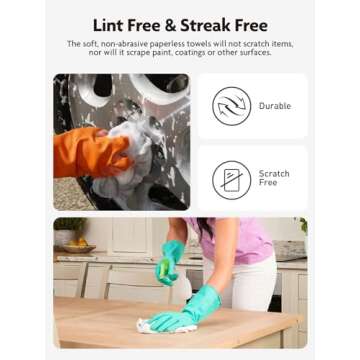 Fantasticlean Microfiber Cleaning Cloth Roll -40 Pack, Tear Away Microfiber Towels, 12" x 12", Reusable, Washable, Scratch Free, Ultra Absorbent Dish Rags for Car, Home, Garage or Shop (White)