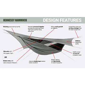 Hennessy Hammock - Deep Jungle Zip XL Premium Double Bottom Hammock for The Buggiest Jungles on The Planet