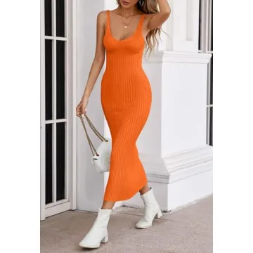 Versatile MEROKEETY Midi Dress in Orange for Women