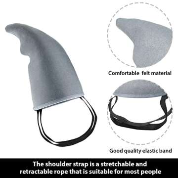 Civaner Shark Costume Fin Gray Shark Costume Props Easy to Wear Accessories for Adults Cosplay