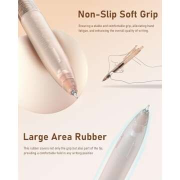 Four Candies 14Pack Pastel Gel Ink Pen Set,Cute Retractable 0.5mm Fine Point Pen,Note Taking Aesthetic Pens,12 Pack Black Ink Pens with 2Pack Highlighter, Smooth Writing Pens for School, Office(Brown)