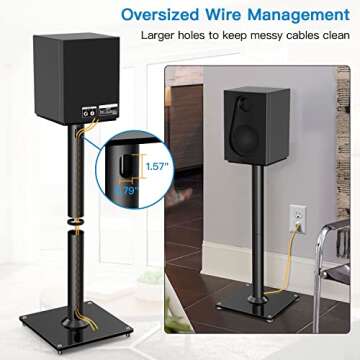 PERLESMITH Adjustable Floor Speaker Stands for Superior Sound