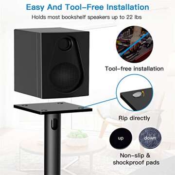 PERLESMITH Adjustable Floor Speaker Stands for Superior Sound