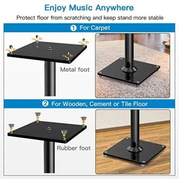PERLESMITH Adjustable Floor Speaker Stands for Superior Sound