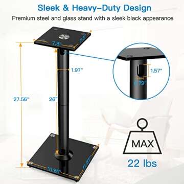 PERLESMITH Adjustable Floor Speaker Stands for Superior Sound