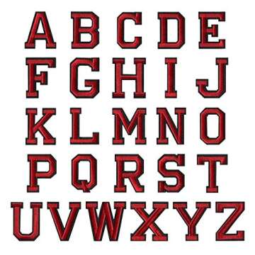 Red on Black Monogram Patch for Custom Clothing DIY