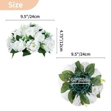 NUPTIO 2 Pack Fake Flower Ball Bouquets 15 Heads