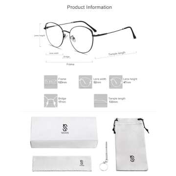SOJOS Cat Eye Blue Light Glasses for Women in Black Frame