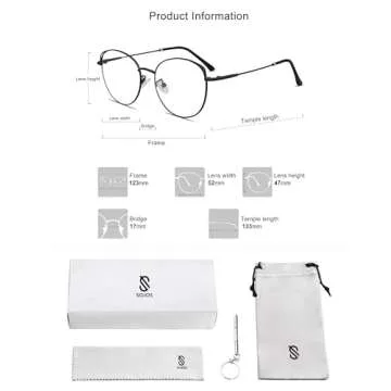 SOJOS Cat Eye Blue Light Glasses for Women in Black Frame