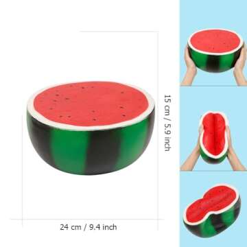Anboor 9.4 Inches Jumbo Watermelon Squishies - Scented Stress Relief Toys