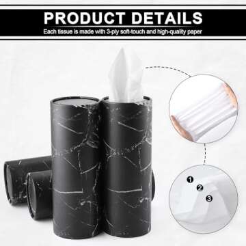 JUSTTOP Car Tissue Holder,Car Travel Kleenex Cup Holder with 4 Pack Facial Tissues,Convenient Tissue...