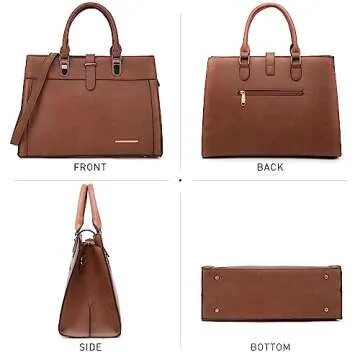 Elegant Women's Vegan Leather Handbag with Wristlet