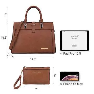 Elegant Women's Vegan Leather Handbag with Wristlet