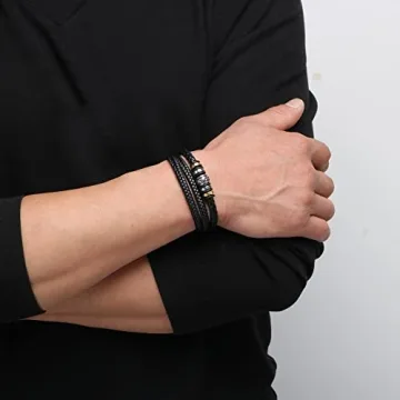 Stylish Braided Leather Cuff Bracelet for Men
