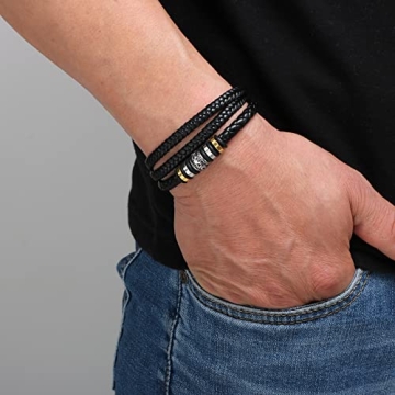 Stylish Braided Leather Cuff Bracelet for Men