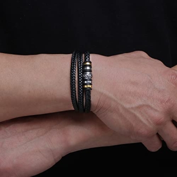 Stylish Braided Leather Cuff Bracelet for Men