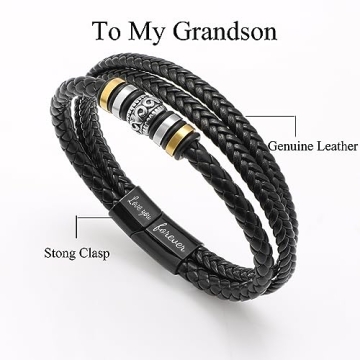 Stylish Braided Leather Cuff Bracelet for Men