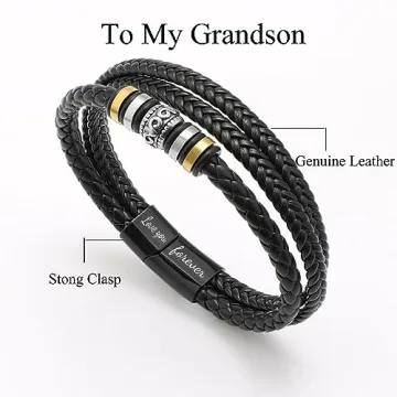 Stylish Braided Leather Cuff Bracelet for Men