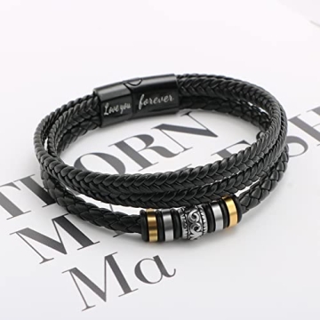 Stylish Braided Leather Cuff Bracelet for Men