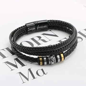 Stylish Braided Leather Cuff Bracelet for Men