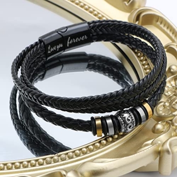 Stylish Braided Leather Cuff Bracelet for Men